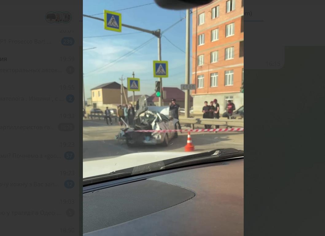 In Makhachkala, an armored personnel carrier crashed into a car