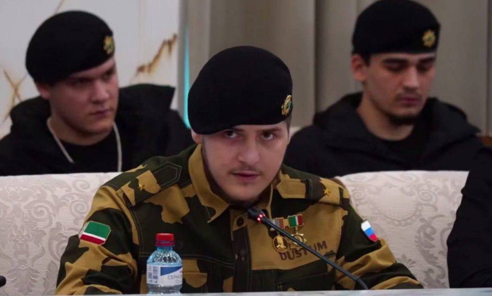 Adam Kadyrov, wearing the rank of major, made his first public appearance since the accident