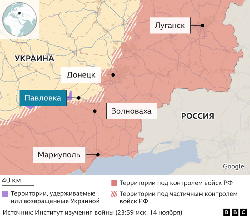 Российские войска несут потери при наступлении на Павловку в районе Угледара