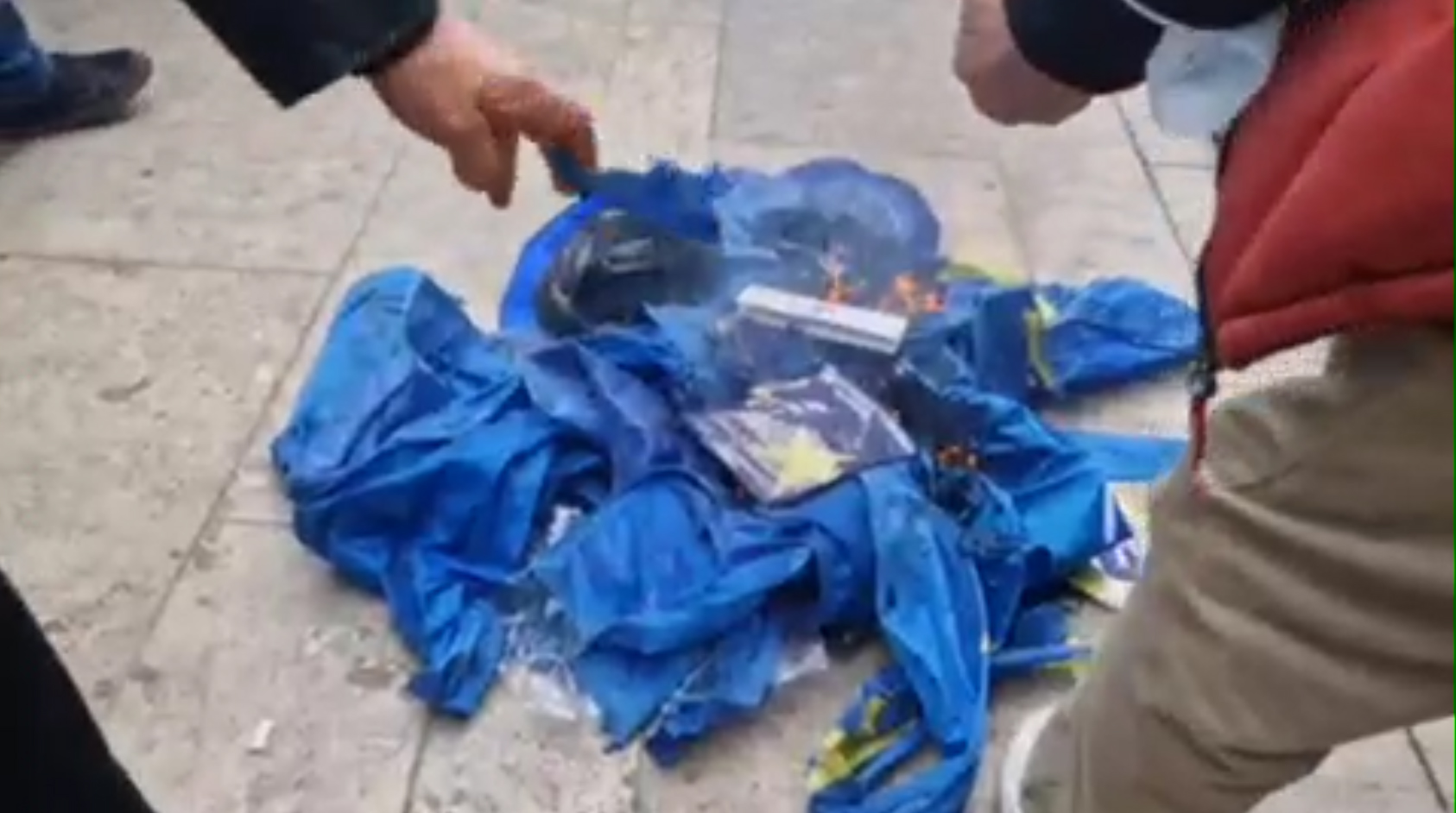 В Грузии оштрафовали граждан, которые сожгли у парламента флаг Евросоюза