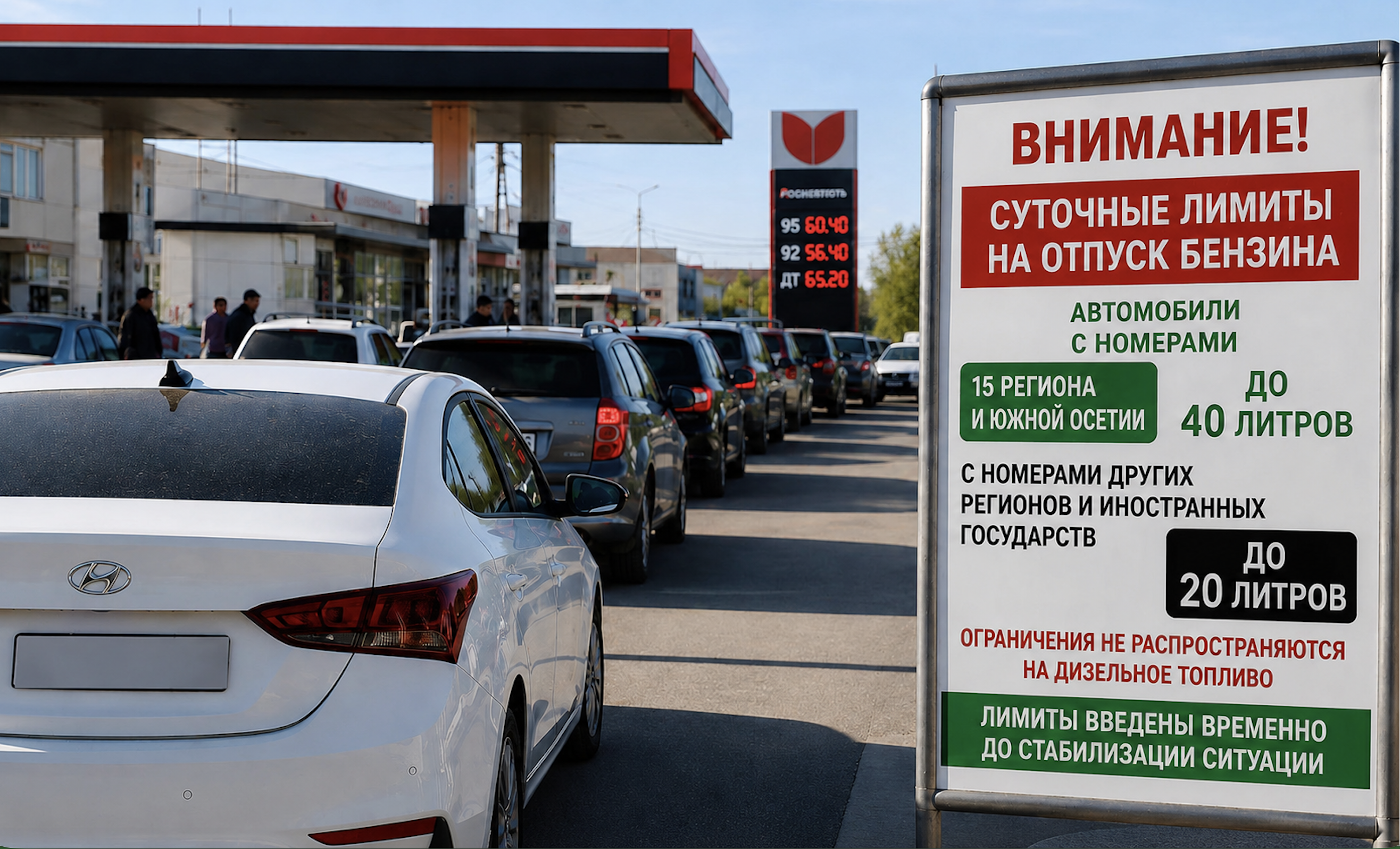 В Северной Осетии ограничили продажу бензина приезжим