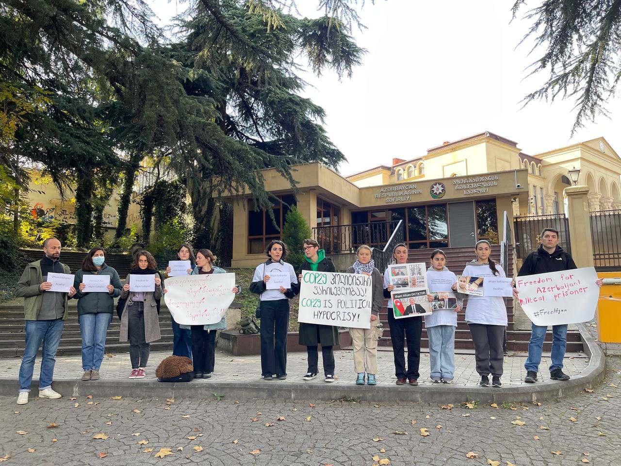 A rally in support of the arrested Azerbaijani journalist was held in Georgia