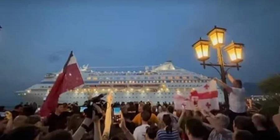 Georgia again protested against the arrival of a Russian cruise ship with propagandists