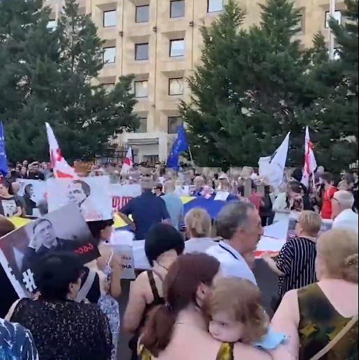 In Georgia, protesters again demanded the release of Mikheil Saakashvili