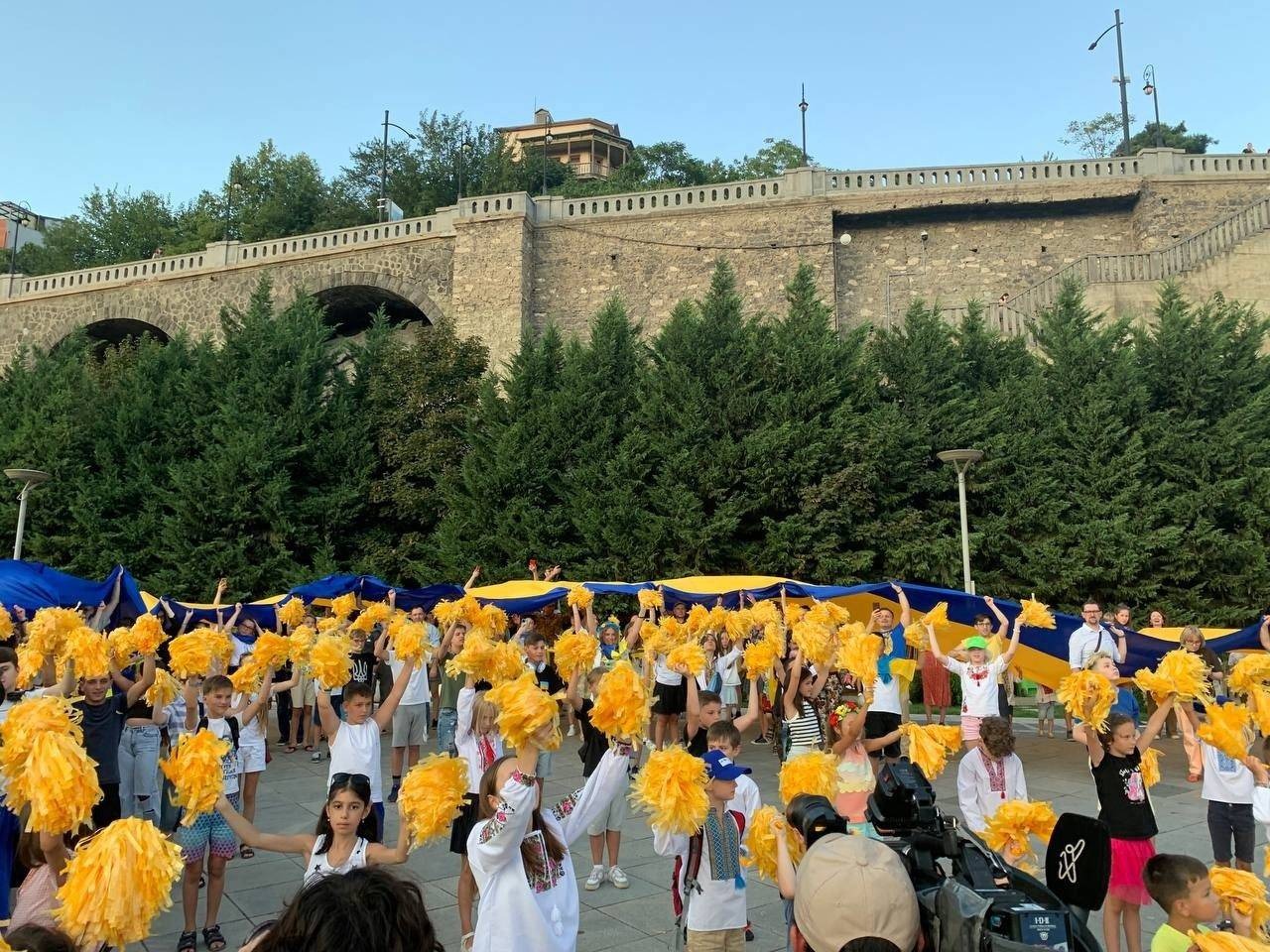 A flash mob was held in Georgia in honor of the Independence Day of Ukraine