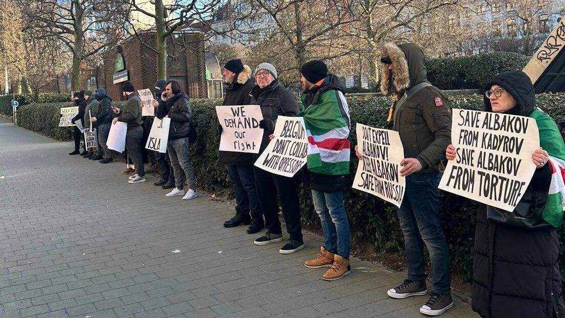 More than 100 people held protests in Belgium and Austria demanding the release of a Chechen refugee